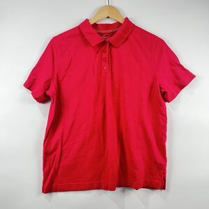 Kim Rogers Women’s Polo Shirt M Hot Pink Cotton Short Sleeve Classic Preppy Top